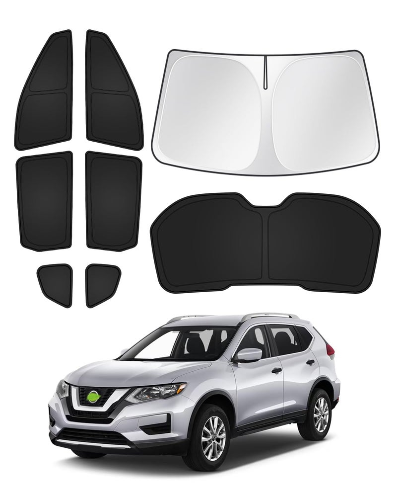 Canvcle Sunshades for 2014-2020 Nissan Rogue (Not for Rogue Sport) Accessories Windshield Sun Shade Side Rear Window Shade Cover Sun Visor Shield Privacy Protection Keep Vehicle Cool Black 8PCS - Image 1